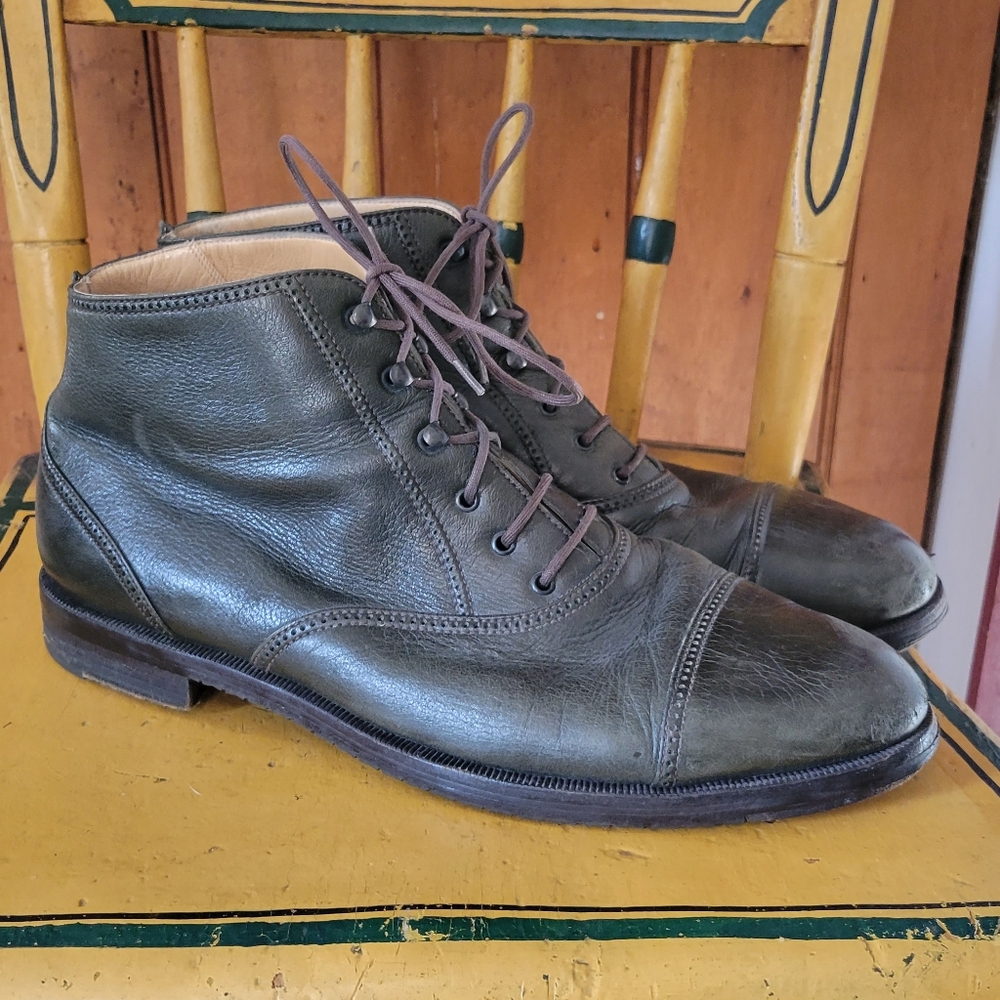 TO BOOT New York Adam Derrick Olive Leather Mens Boots 11